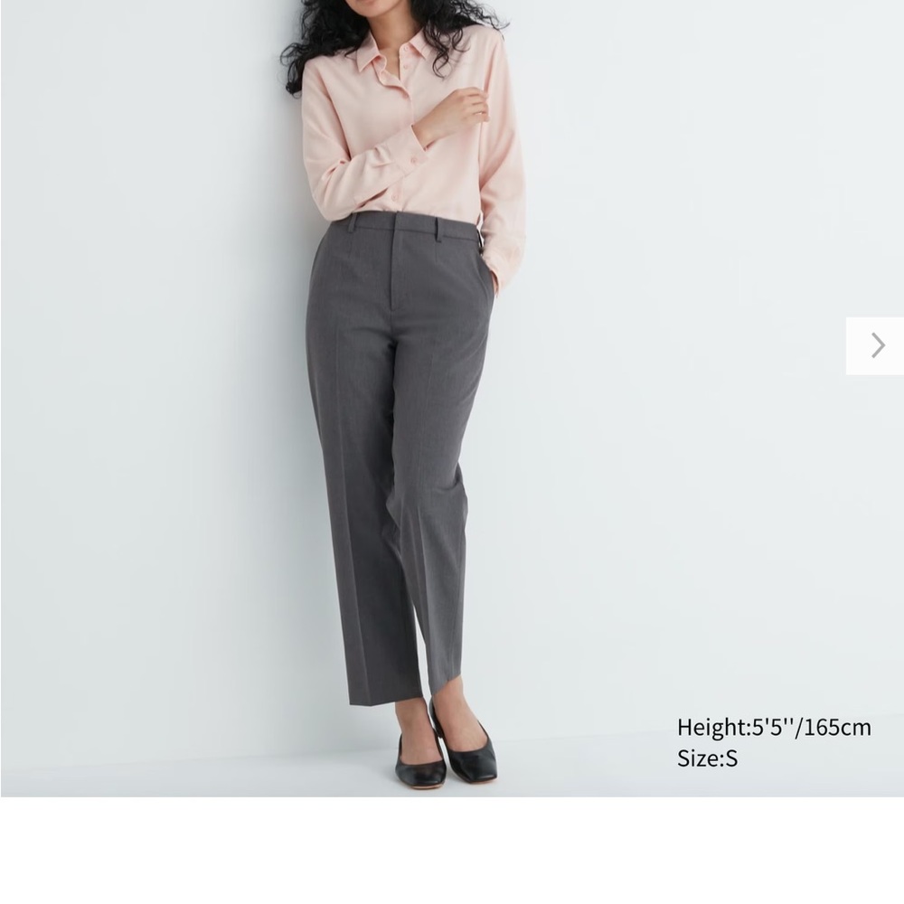 Uniqlo Womens Size M Smart Ankle Trouser Navy
Blue Windowpane